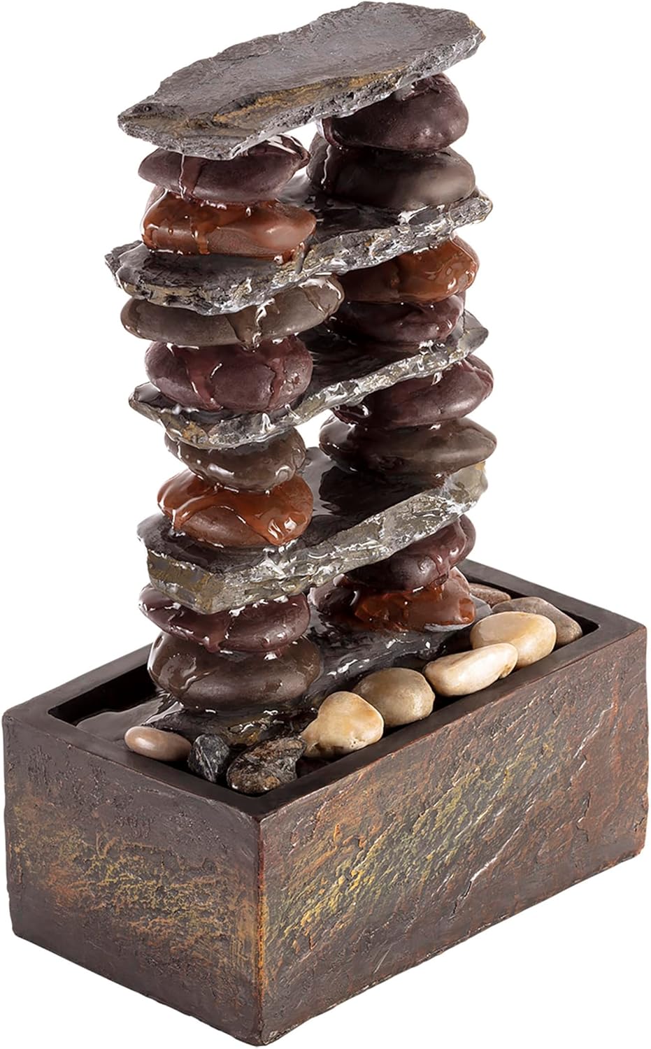 Alpine Corporation TT8002 12 Inch Brown Tabletop Fountain