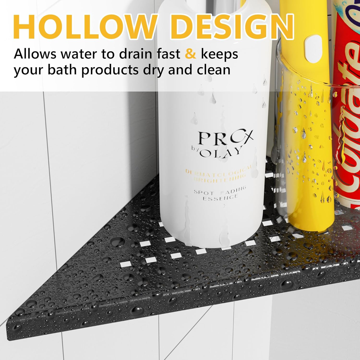 Neodrain 10 Inch Corner Wall Shelf Set of 2 No Drilling