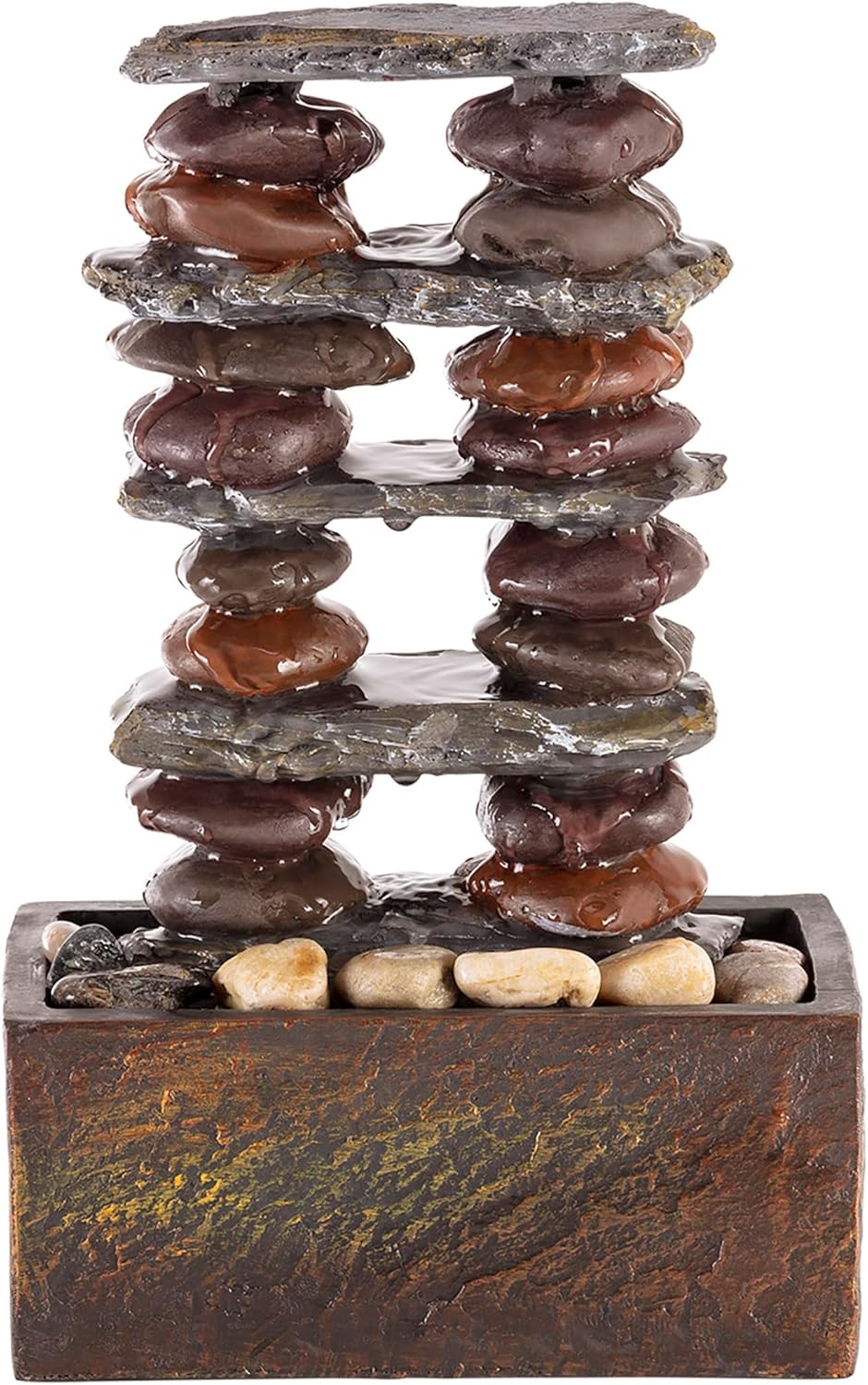Alpine Corporation TT8002 12 Inch Brown Tabletop Fountain