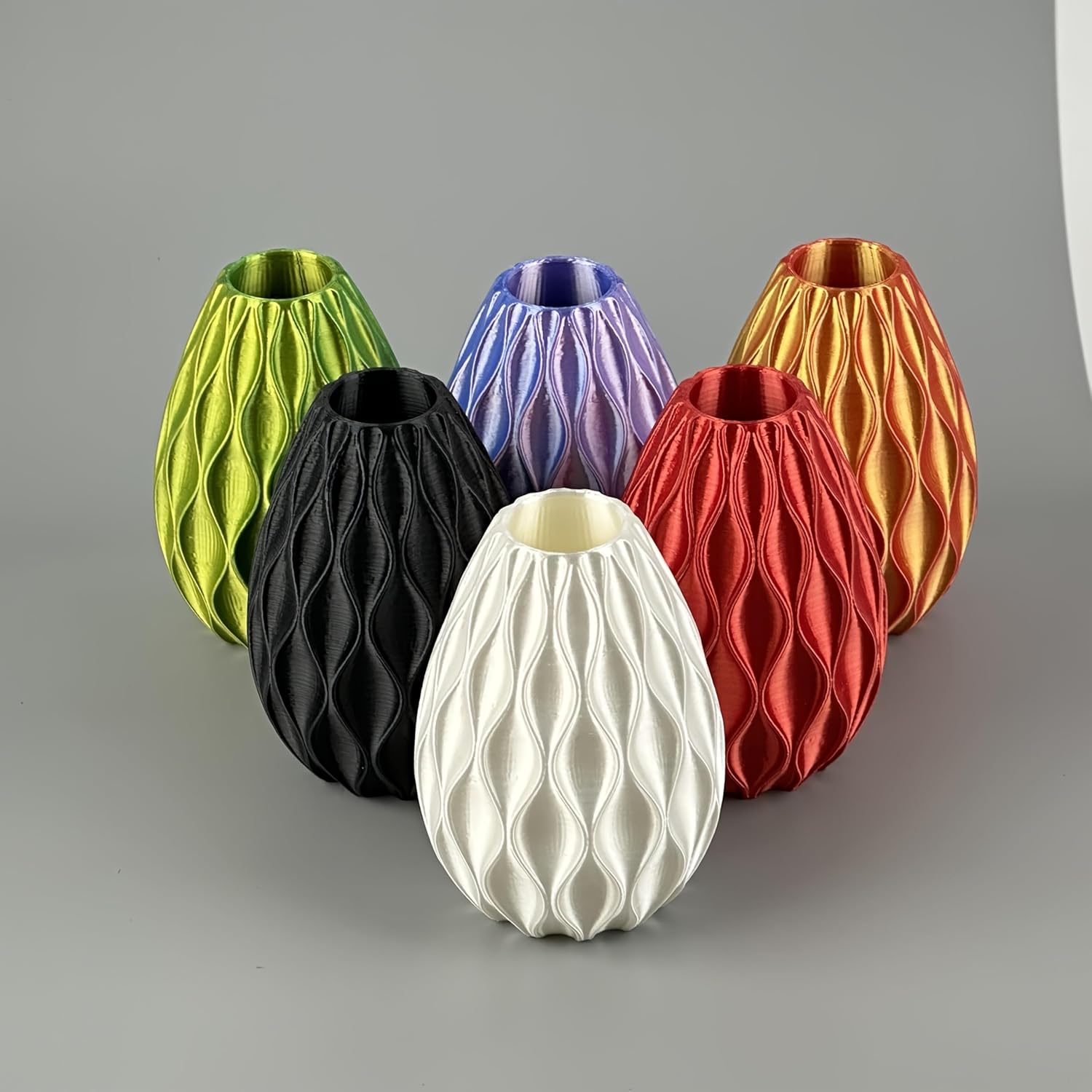3D Printed Mini Wavy Vase - Blue Pink