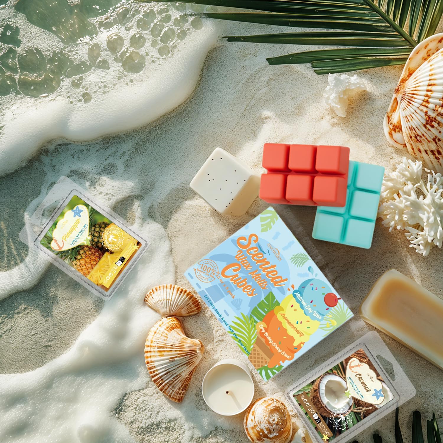Summer Scented Wax Melts Set with 8 Unique Scents