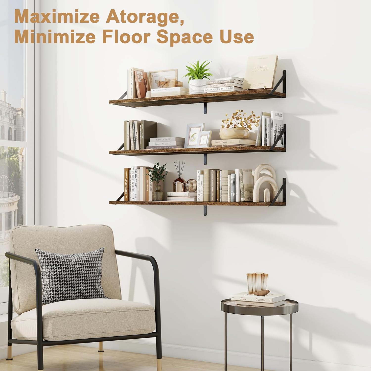 Fun Memories 3 Piece 40 Inch Floating Bookshelf Set