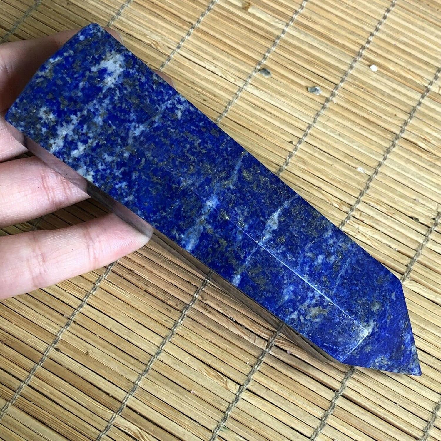 IPUDIS Lapis Lazuli Quartz Crystal Stone Point Wand Obelisk