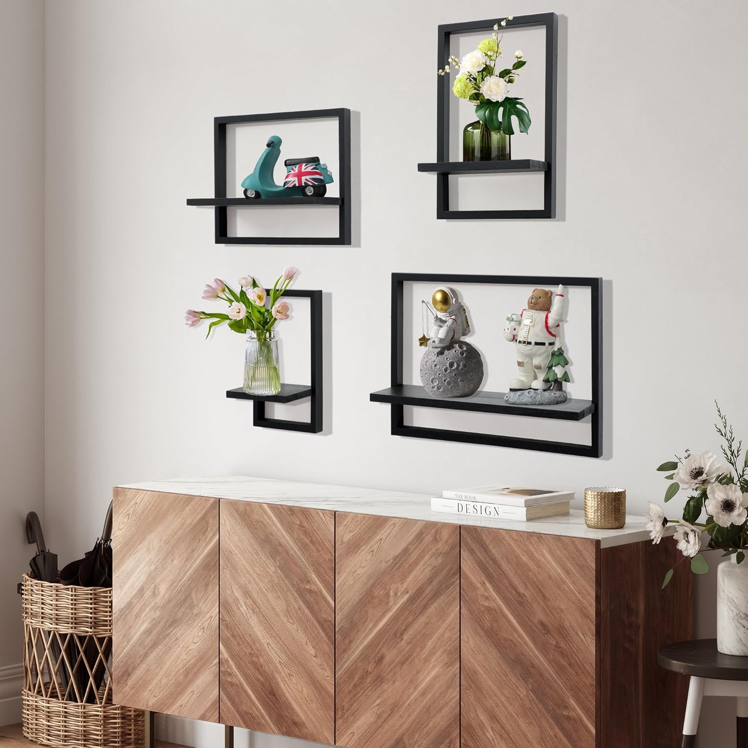PHOENANCEE Square Floating Shelves Set of 4