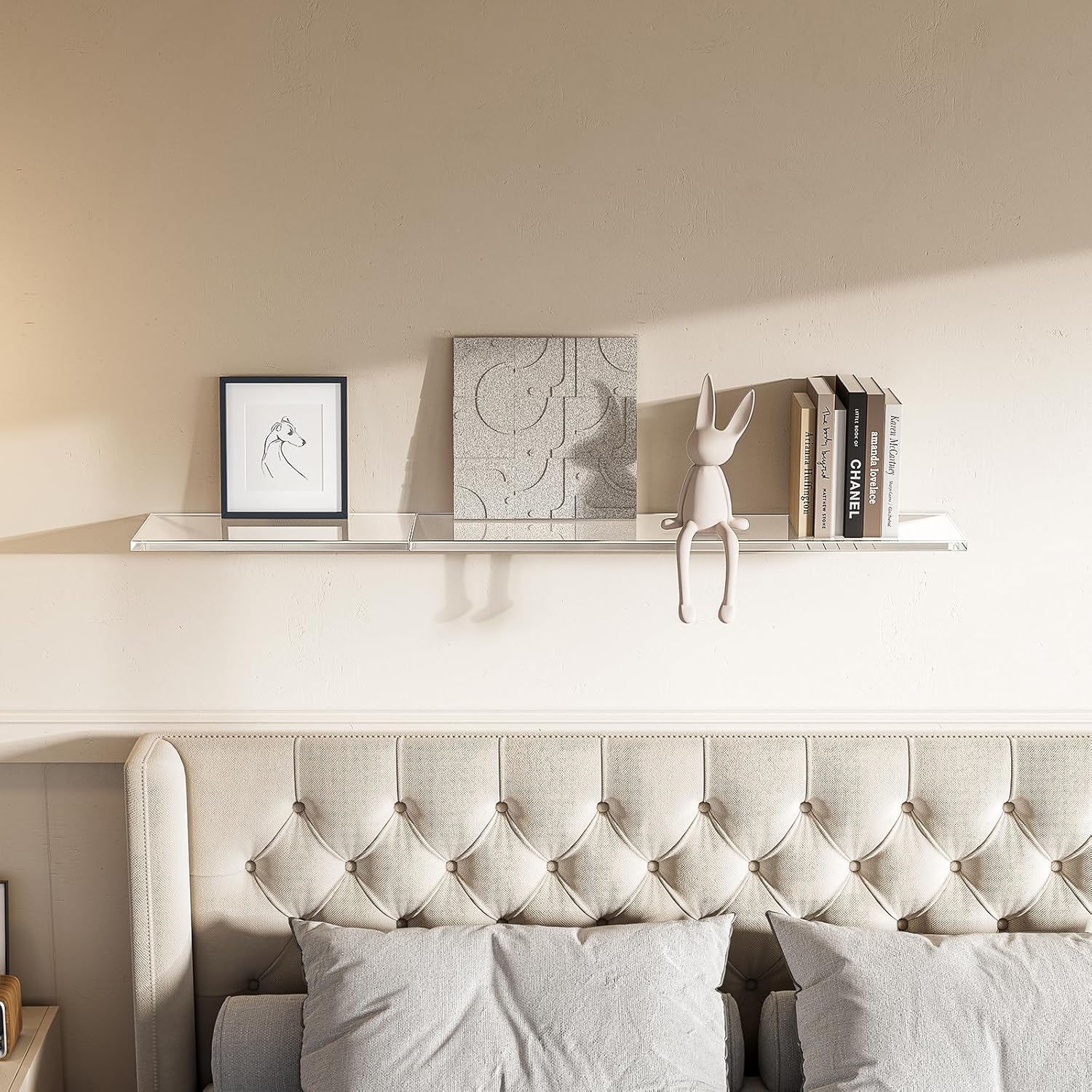 Clear Acrylic Floating Shelves for Wall Mounting