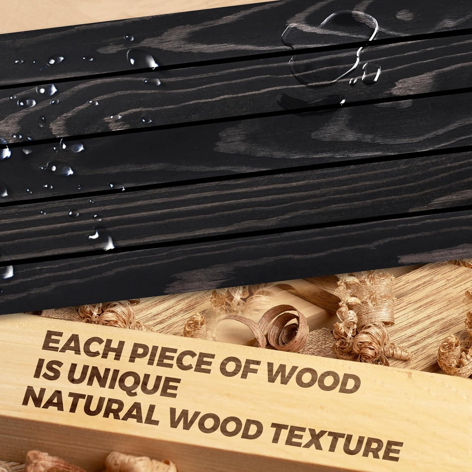 Floating Wall Shelves 3-Pack - 24 Inch Rustic Black Wooden Shelves for Space Saving Storage and Dcor