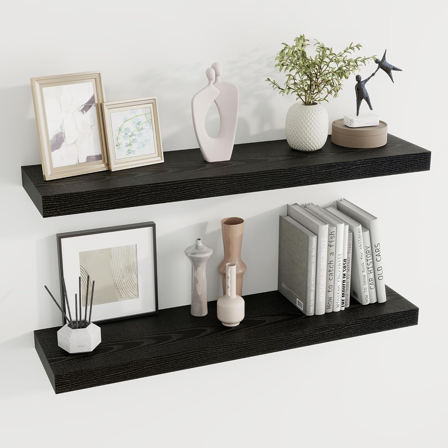 Dreamland 36 Inch Floating Shelves Set of 2 Black