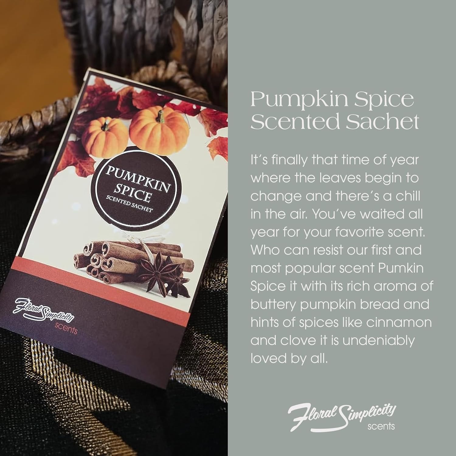 Simplicity Scents Pumpkin Spice Scented Sachets Pack of 3