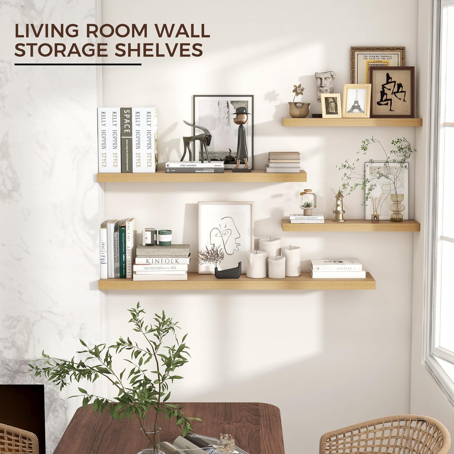 Invisible Bracket Floating Shelves 48W x 9D x 15H 1 Pack