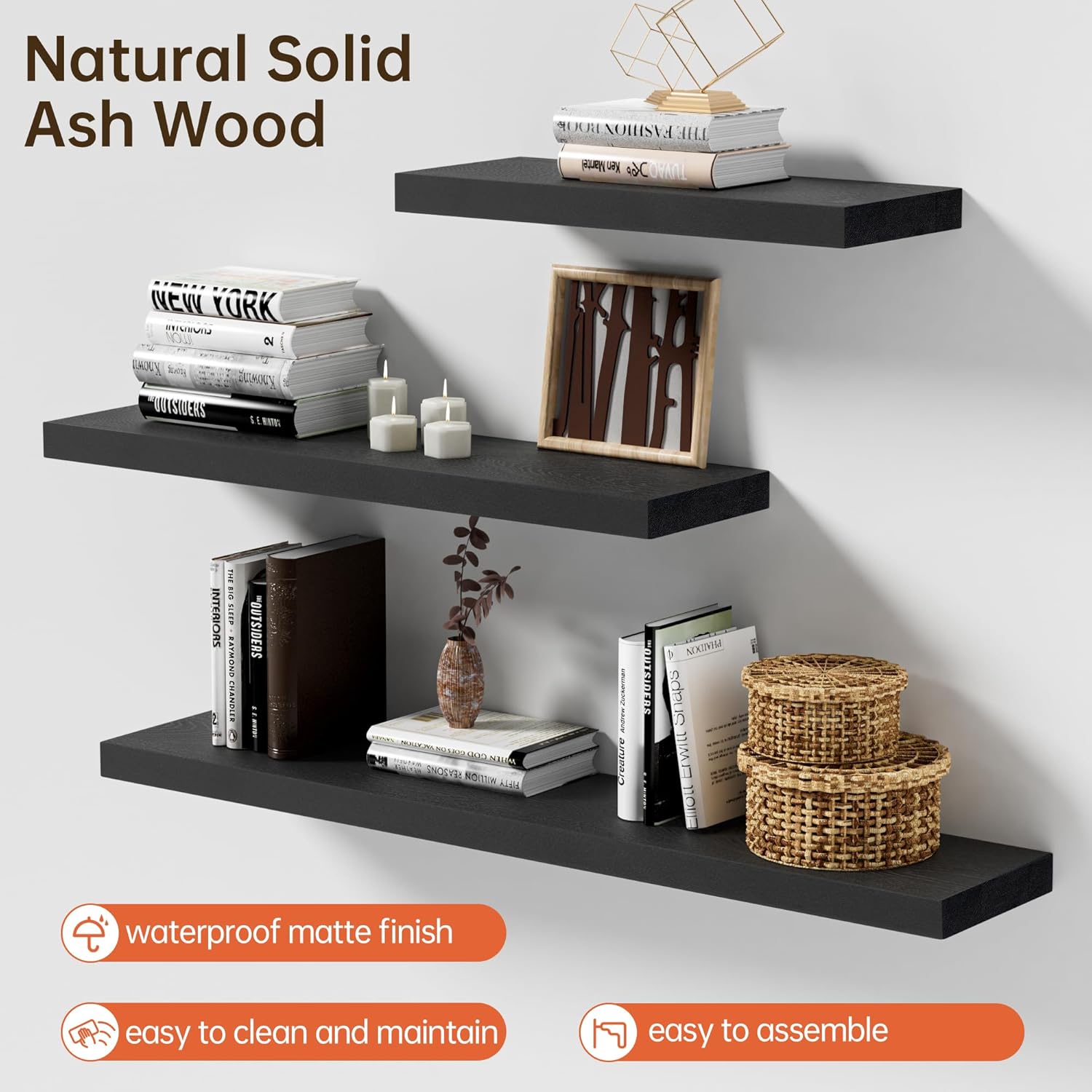 Marsmiles 8 Inch Deep Floating Shelves Set of 1