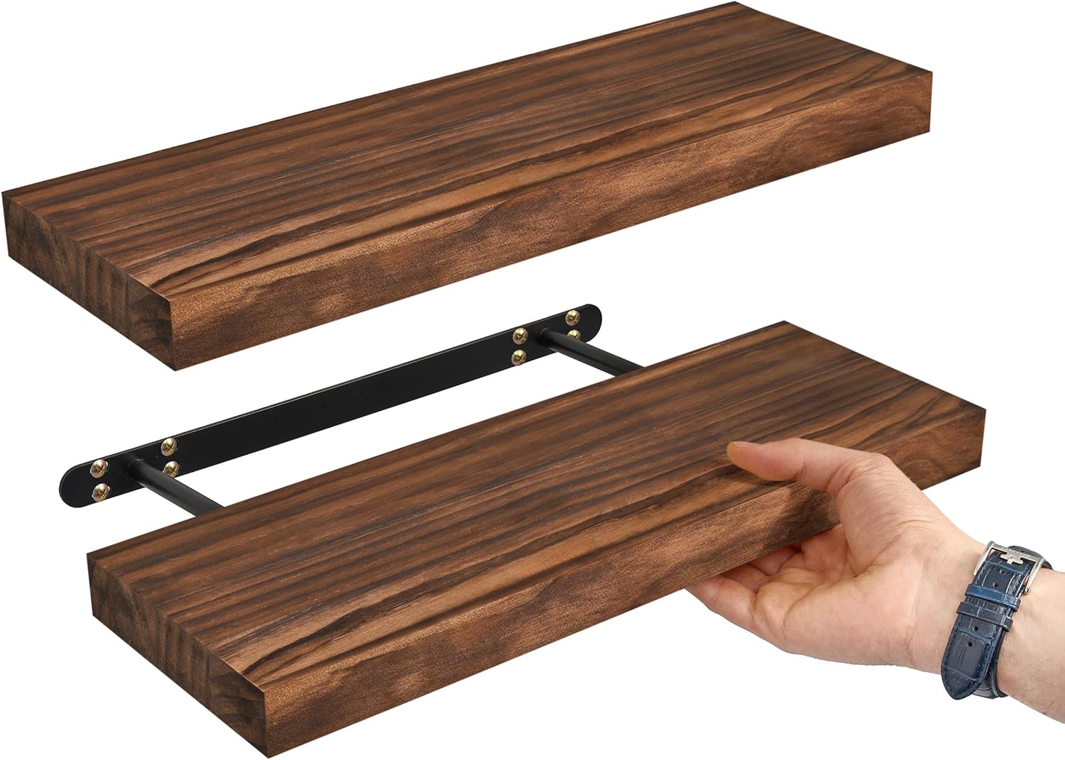 Sorbus Solid Wood Floating Shelves Set of 2