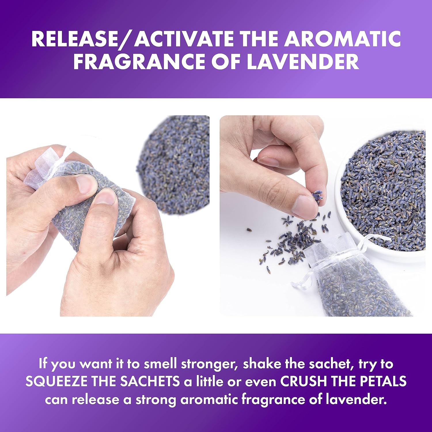 French Lavender Sachets Set of 48 for Closets and Drawers