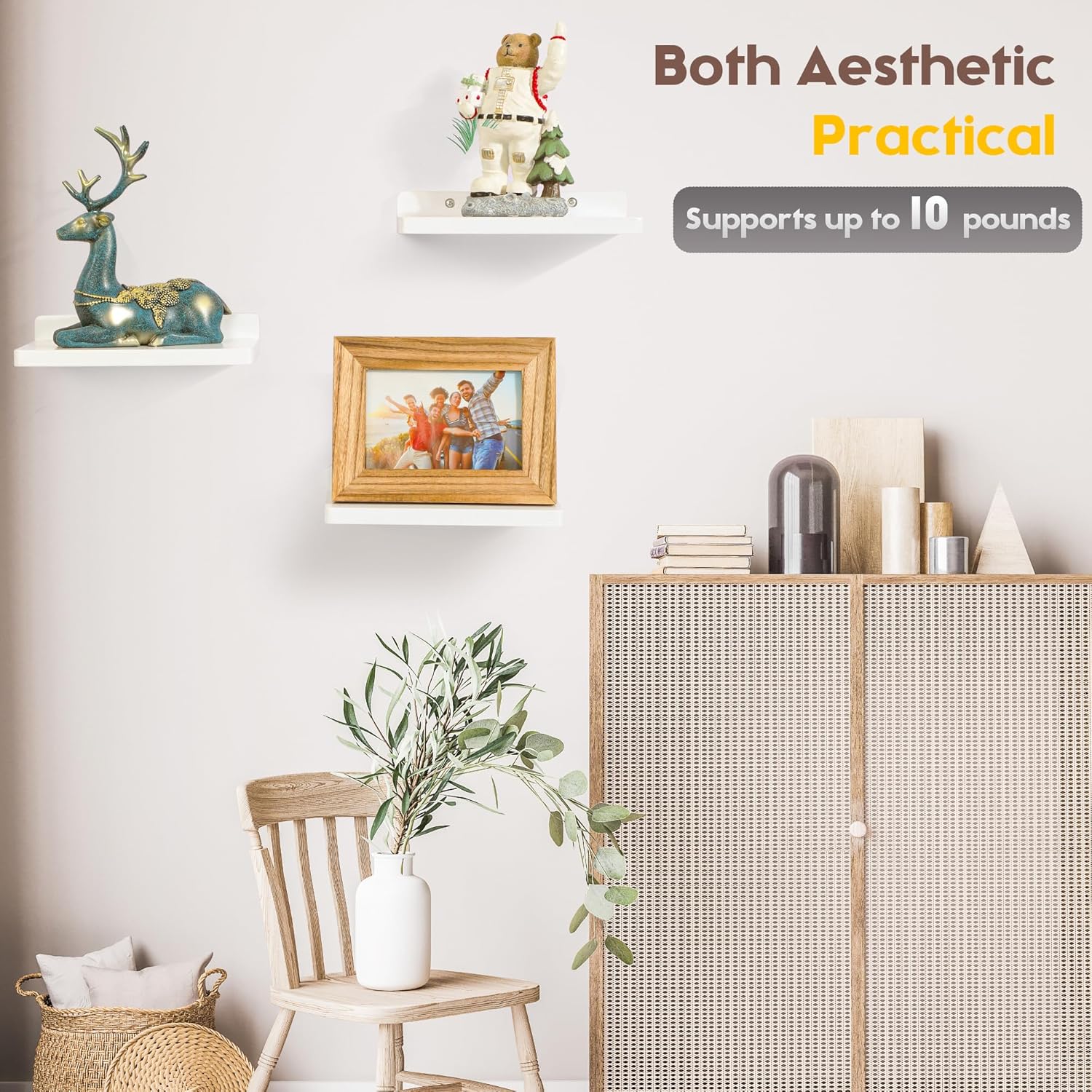 Small Floating Shelves Set of 3 White