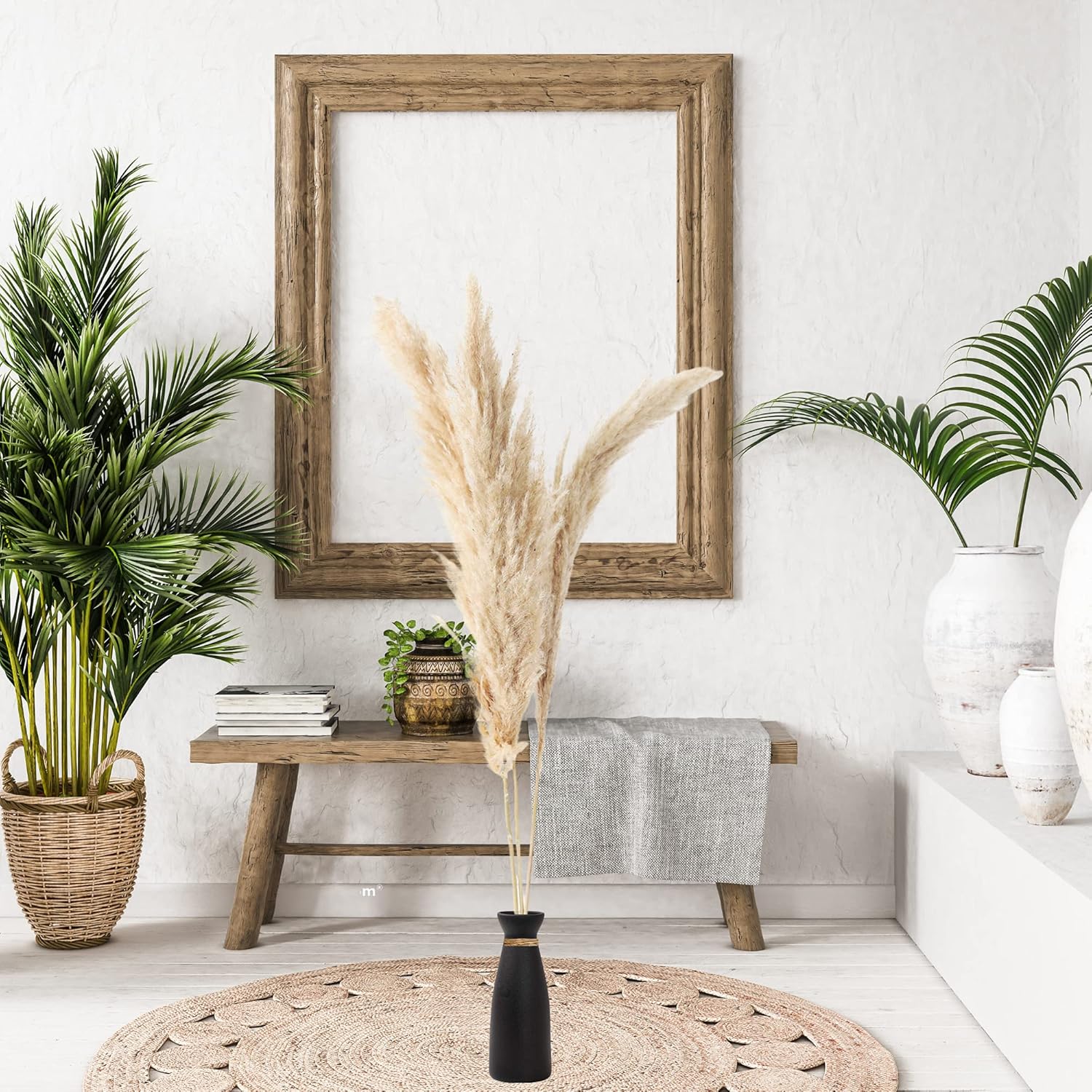 Lontcs WZ-2 Black Ceramic Vase for Pampas Grass