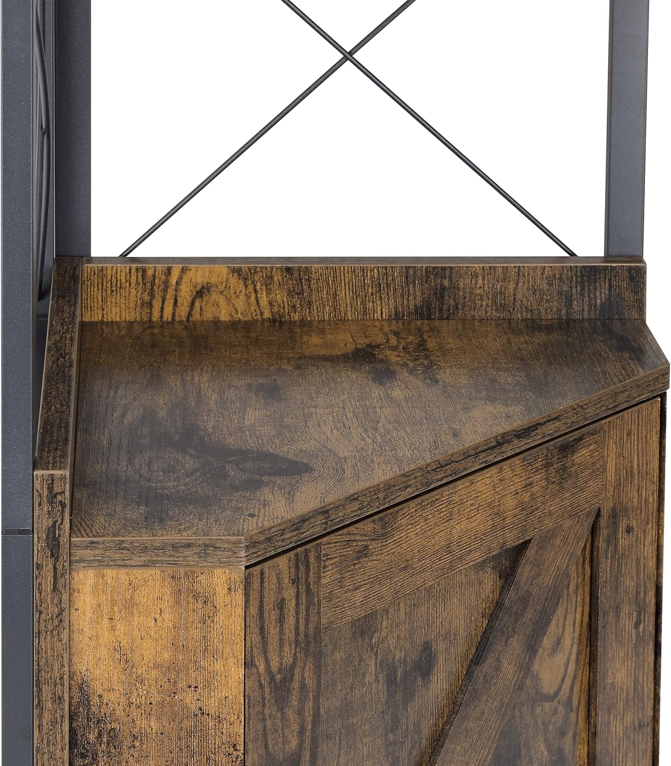 Finnhomy Corner Shelf with Cabinet 71 Inches Rustic Bookshelf