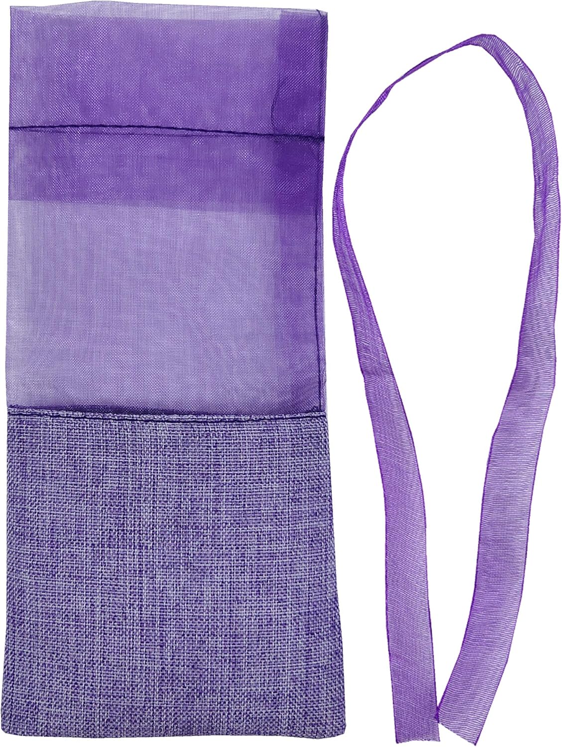 Sanrich 50PCS Lavender Sachet Bags Empty Purple Gauze Ribbons Cotton-Ramie Sacks