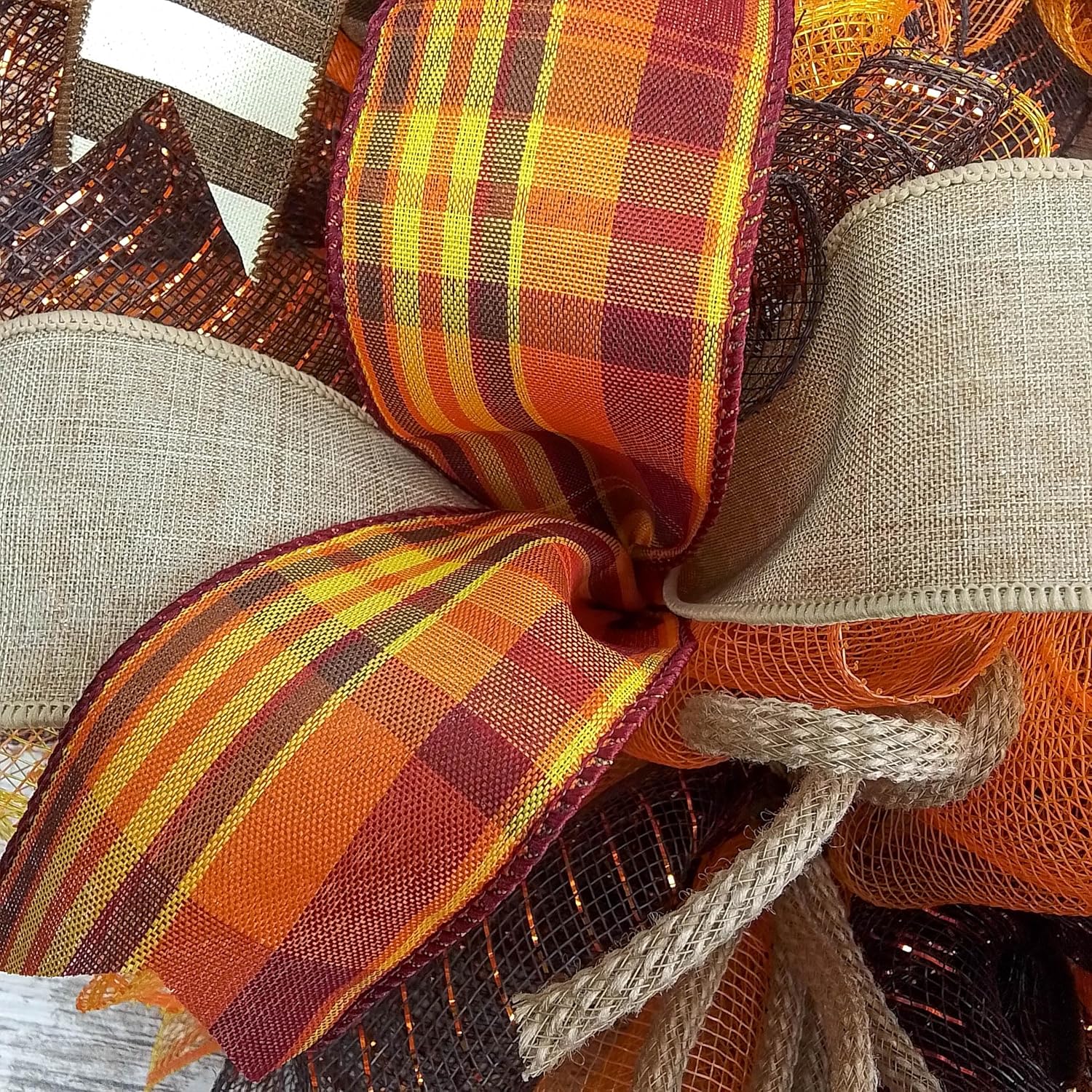 Fall Wreath Front Door Decor 24 Inch Round