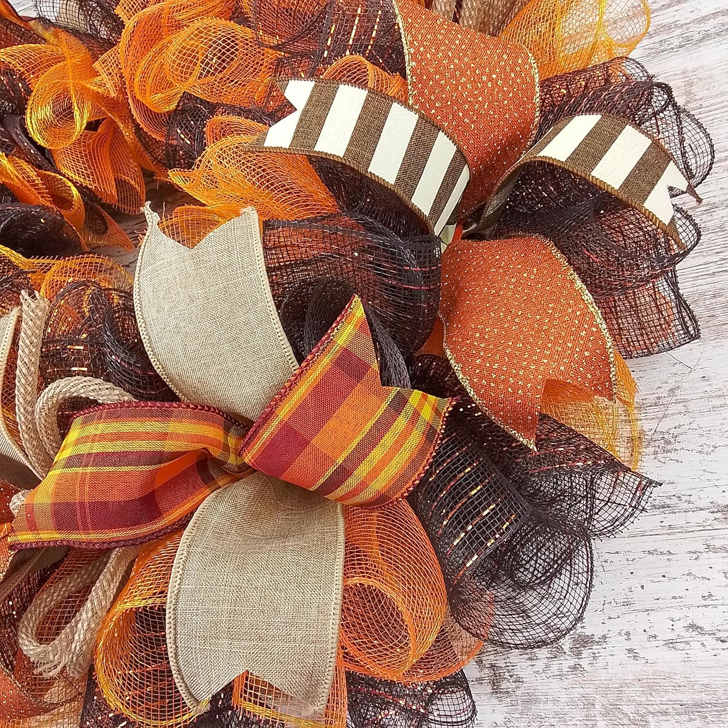 Fall Wreath Front Door Decor 24 Inch Round