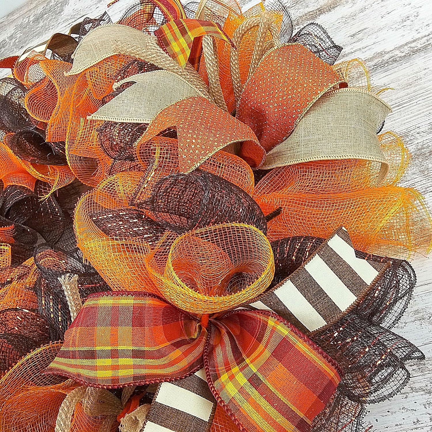 Fall Wreath Front Door Decor 24 Inch Round