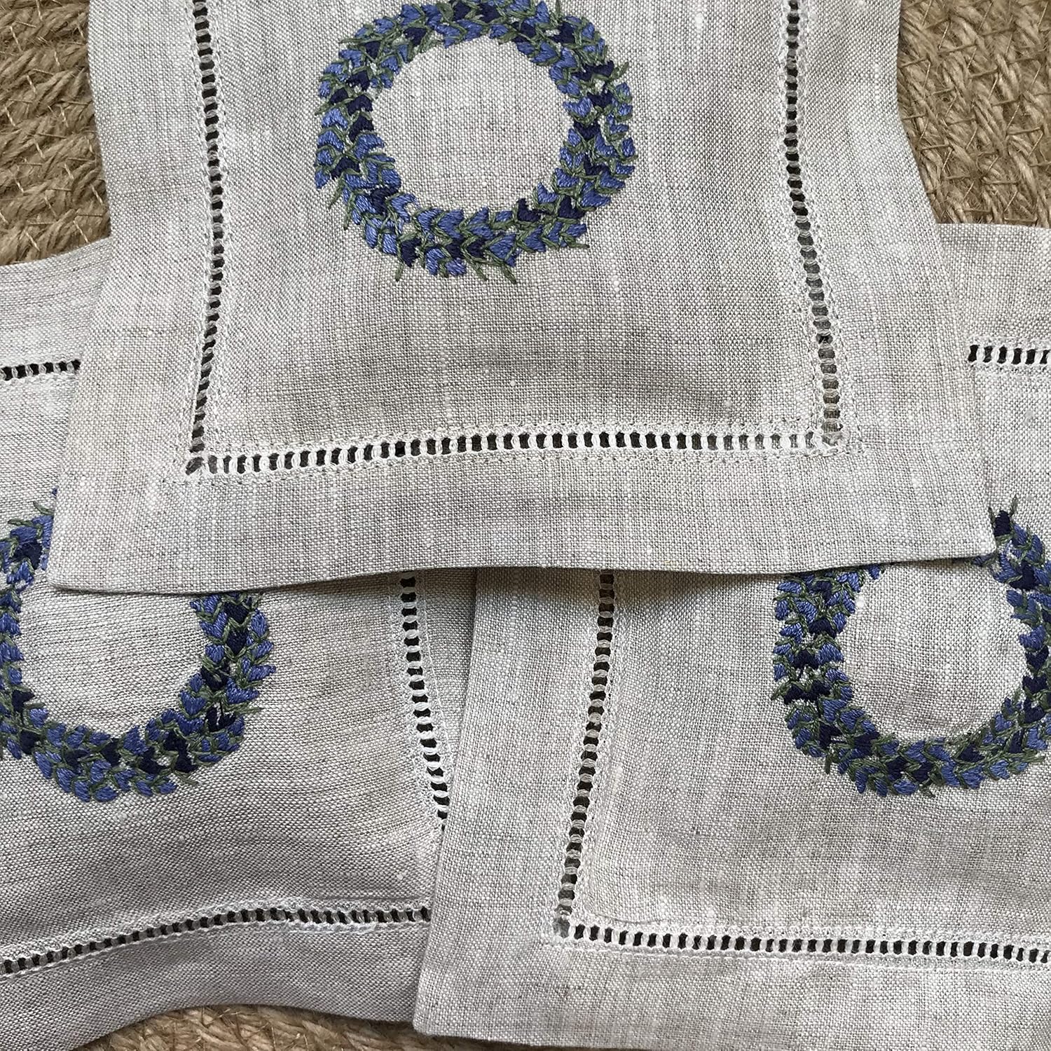 Hand Embroidered Lavender Pillow Sachet Bag Set of 3